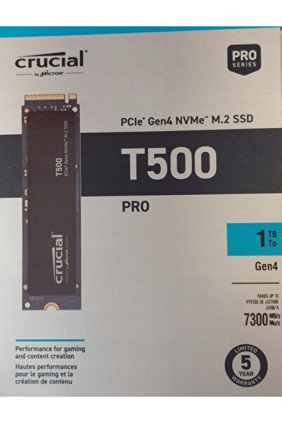Crucial SSD T500 1TB M.2 PCIe 4.0 NVMe 2280 (7300/6800MB/s)