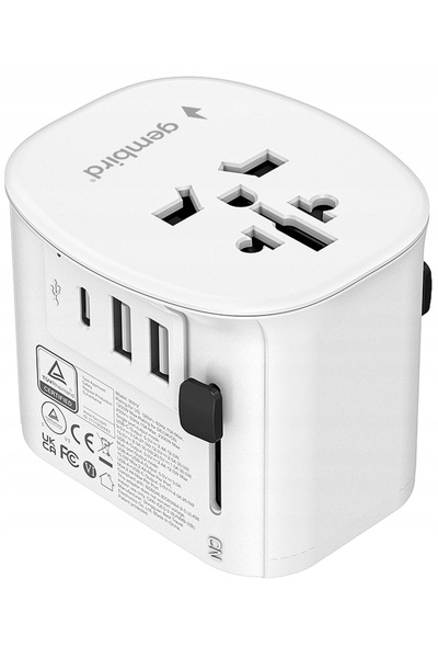 Gembird TPA-EU2A1C15-01-W Adaptor universal de alimentare cu 1 port USB de în...