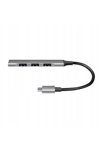 LogiLink HUB USB 3.0 cu 4 porturi USB A, din aluminiu, subțire, de mare vitez...