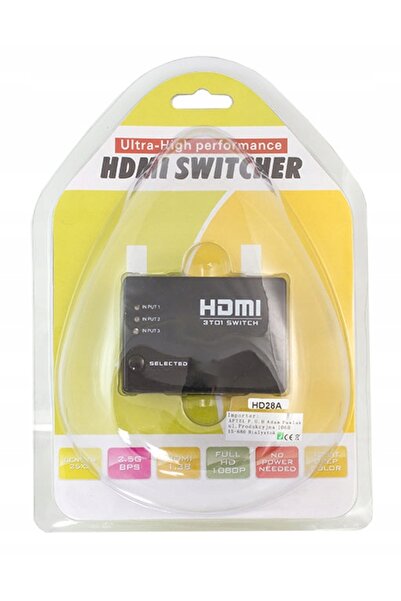NO BRAND Switch HDMI Full HD cu telecomandă, 1080p