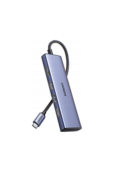 Ugreen HUB 6-în-1 USB-C la HDMI / USB-A / adaptor cititor de carduri SD TF - gri