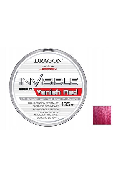 Dragon Fir de spinning Invisible Vanish Roșu 0.08mm 135m 6kg 1 buc.