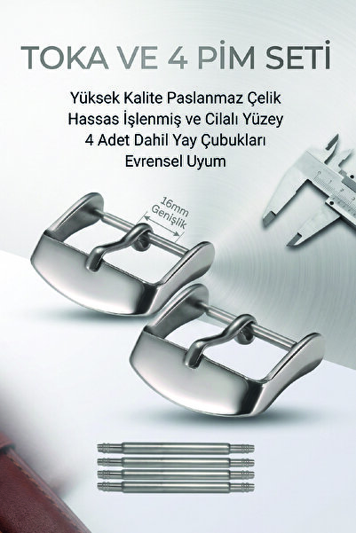 16MM Saat Kordonu Toka Ve Pim Seti