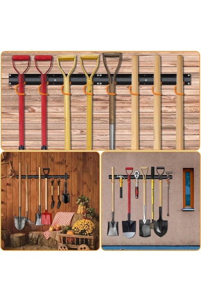 NO BRAND Suport de perete pentru unelte 4x42 cm cârlige din oțel garaj
