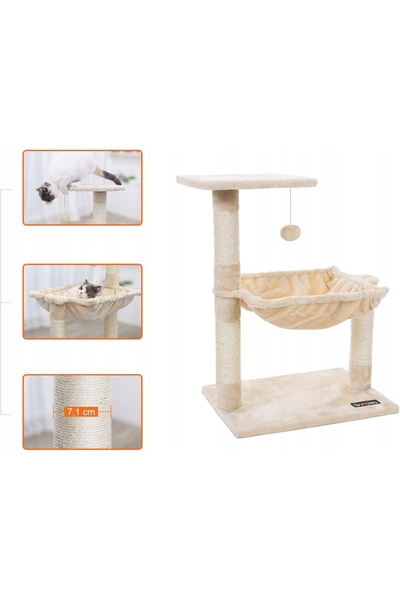 NO BRAND FEANDREA Turn de pisici 70 cm cu căsuță, sisal și platformă S