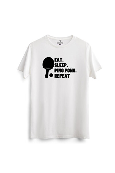 hakuof Unisex Table Tennis Printed Cotton T-Shirt Table Tennis