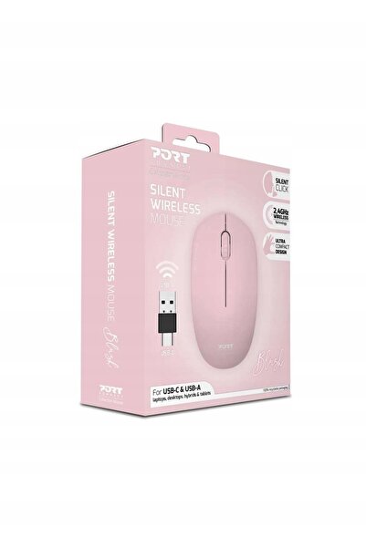 NO BRAND Mouse PORT CONNECT Colecția Wireless Roz