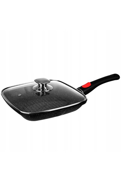 Brunbeste Tigaie grill cu capac 28cm, pentru inducție și gaz, cu mâner detașa...