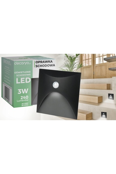 NO BRAND 2x Downlight din aluminiu negru IP65 cu senzor de mișcare și detecta...