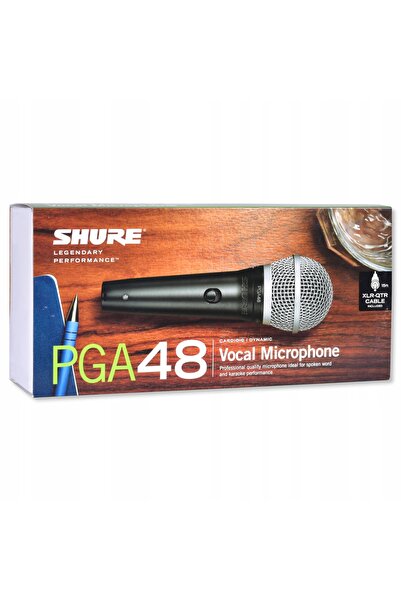 Shure Microfon dinamic PGA48 QTR Woklany + Suport + Cablu + Husă