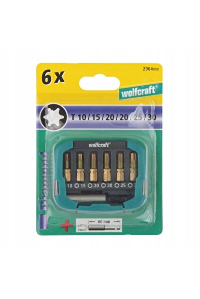 Wolfcraft Burghie diamantate TORX TX10-TX30 Set + Suport 7 bucăți 2964000
