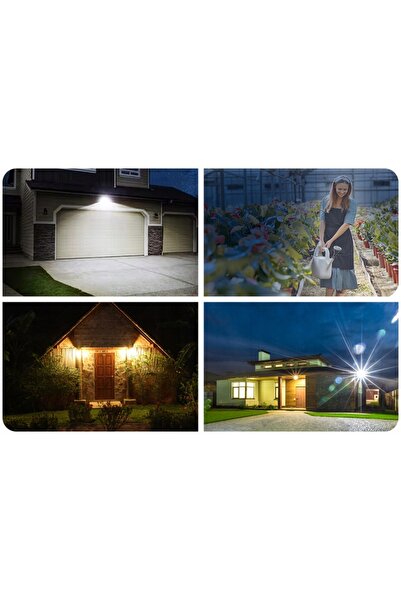 NO BRAND Proiector puternic Halogen Solar LED 100W IP66 de exterior cu teleco...