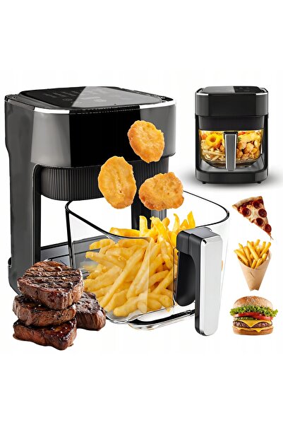 NO BRAND Friteuză cu aer cald, fără ulei, tip cuptor, cu geam, 1500W, 4L