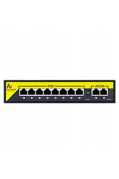 NO BRAND Comutator POE Ethernet cu 8 porturi, 100Mbps, 120W, pentru camere de...