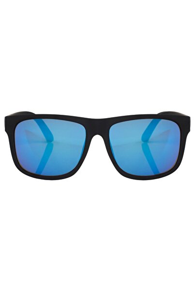 Zâna Casei Rubber Sunglasses with Square Frame & Blue Lenses for Men