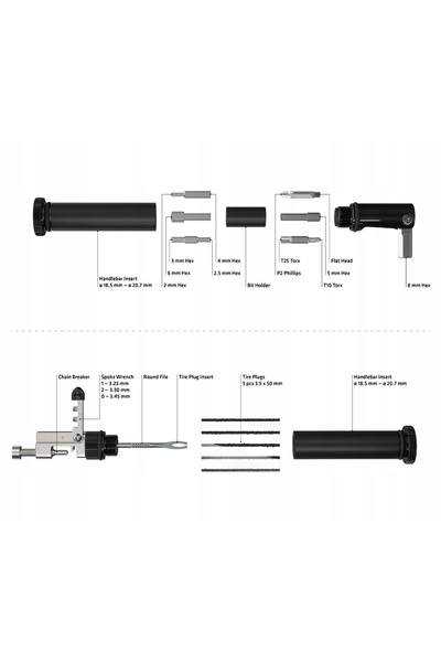 KELLYS BIKES SET MULTITOOL BICICLETĂ RETRACȚIONABIL PENTRU GHIDON KELLYS BARTOOL