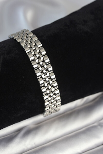 Generic Brand 316L Steel 12 mm Thick Silver Color Men's Bracelet