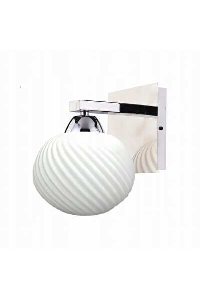 NO BRAND Aplică de perete Candellux Madrid crom/alb, abajur canelat, E27 1x60W