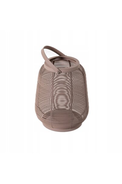 Home Styling Collection Felinar metalic bej cu mâner, tip suport de lumânare,...