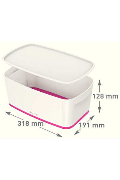 Leitz Cutie MY BOX mică cu capac alb/roz