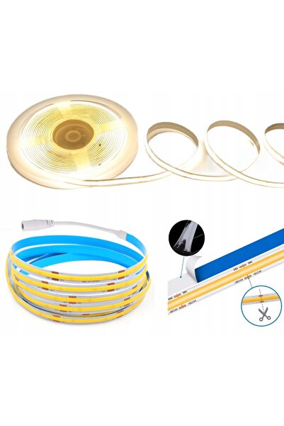 NO BRAND Bandă LED COB 24V rolă 10M 320 LED-uri/m NEON 4000K alb neutru puter...