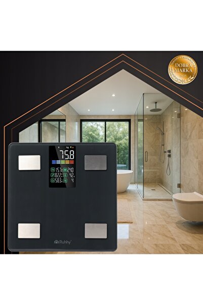 Ruhhy Cântar electronic de baie cu analizor corporal și analizor BMI, 226 kg