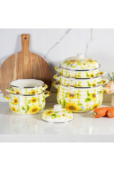 Masterpan Set de 10 piese de vase emailate pentru gaz și inducție