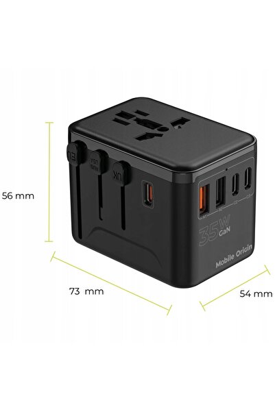 NO BRAND MOBILE ORIGIN ADAPTOR DE REȚEA – ADAPTOR PENTRU TELEFON, LAPTOP ȘI T...