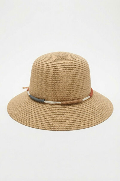 Mollycrush Women's Trendy Straw Camel Hat |   Bell Model Corded Holiday Product