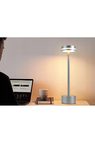 Anytech Lampă de masă/noptieră modernă LED, fără fir, cu control tactil
