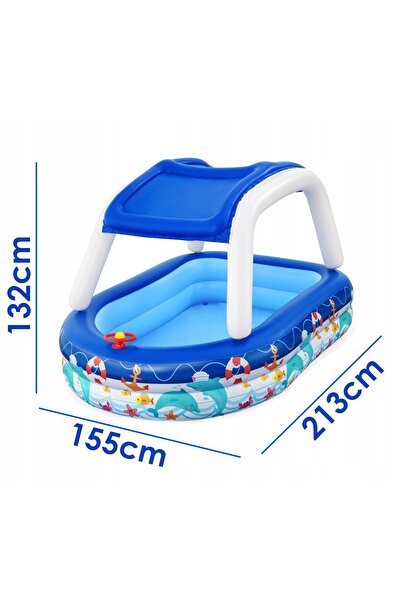 BESTWAY Piscină cu baldachin pentru copii, model Navă, mare, 213x155 cm 54370