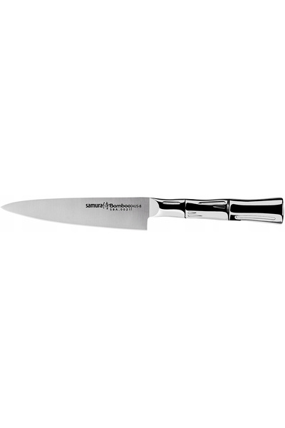 NO BRAND CUȚIT DE BUCĂTĂRIE SAMURA, INOX COMPLET, UNIVERSAL, 12,5 CM, BAMBUS