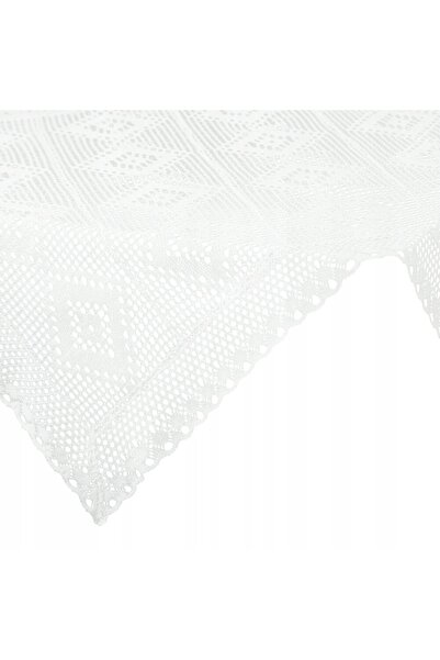 Eurofirany Față de masă croșetată OLIVIA 85x85 cm albă ajurată rustică BOHO