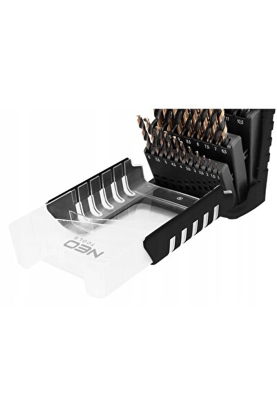 NEO Tools SET 25 BUCĂȚI DE GĂURIT METAL HSS-CNC 124 °   PRO-TEC 1-13MM 55-090