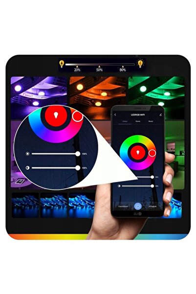 NO BRAND Bandă LED Neon 20M (2x10) RGB WIFI Control prin aplicație Tuya IP67 ...