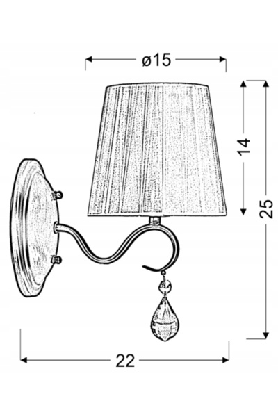NO BRAND FIESTA LAMPA KINKIET 1X40W E14, patină
