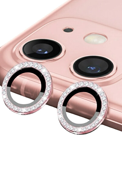 İPhone 11 - 12 - 12 Mını Uyumlu Taşlı Kamera Lens Koruyucu