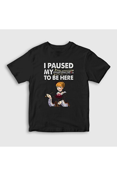 Presmono تي شيرت أسود للأطفال من الجنسين من نوع Beatrice Umineko When They Cr...