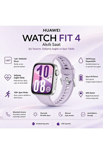 Huawei Watch Fit 4 (Huawei Türkiye Garantili) - Mor