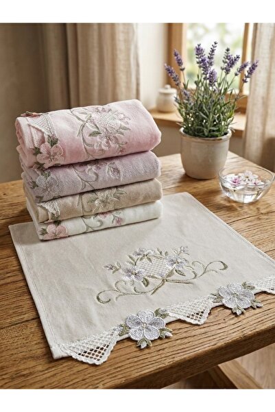 Arliva Home Azra Velvet 3D vezeni kuhinjski peškiri, 5 komada, 30x50 cm