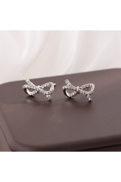 Choice Silver New Fashion Bright Temperament 925 Sterling Silver Jewelry Bow ...