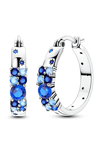 Choice KTE507 925 Sterling Silver Sparkling Starry Sky Blue Cubic Zirconia St...