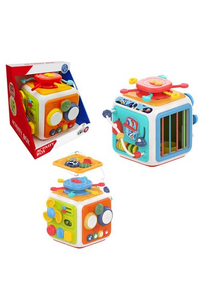 OEM Cub interactiv, multicolor, cu butoane, sunete si lumini