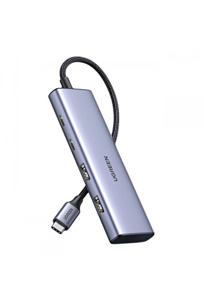 Ugreen Hub USB-C CM473, 2x USB-A 3.0, 2x USB-C, 20 cm, Gri