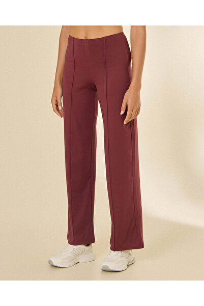 REDTAG Women Burgundy Front Pleat Active Pants