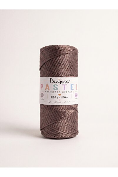 Bugeto Pastel Polyester Macrame Cord 200 Gr 230 Mt 2 mm Bag and Supla Yarn Mink