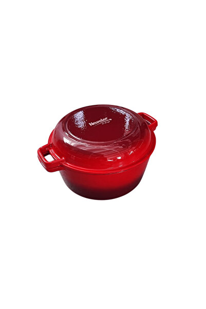 Newalor Cratiță din fontă emailată, cu capac, 26 cm, 5 litri