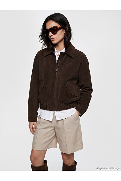 LC Waikiki Shirt Collar Faux Suede Women's Jacket