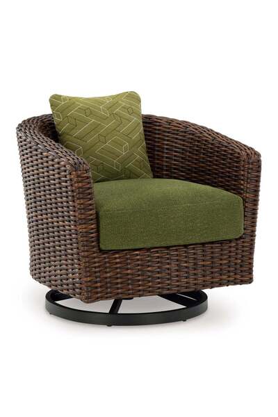 Ashley Furniture Horizon Hall Outdoor Swivel Lounge Chair with Cushion