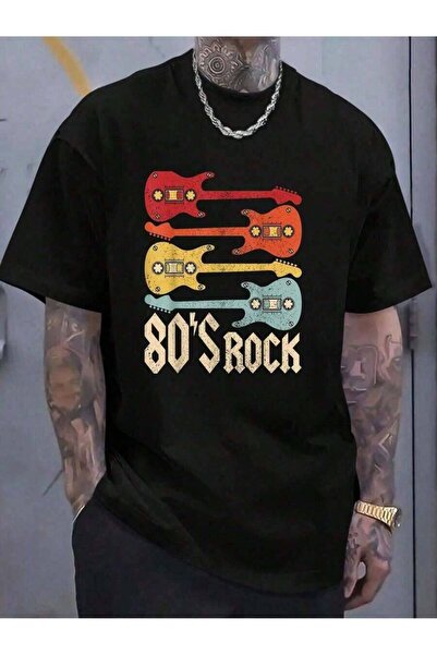 23ERVA % Cotton Band Guitar Cassette Tape 1980s Vintage 80s Costume-Shirt Sho...